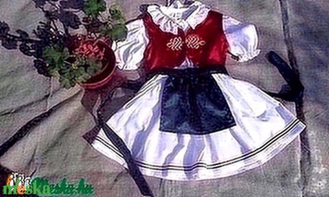         Magyaros lányka együttes (blúz, szoknya, kötény, és mellény) - ruha & divat - gyerekruha - szoknya - Meska.hu