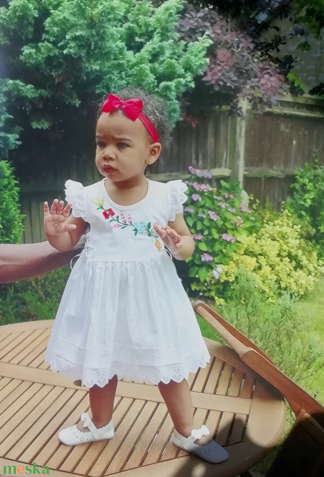 Oldalt fűzős, kalocsai hímzett lányka ruha. - ruha & divat - gyerekruha - ruha - Meska.hu