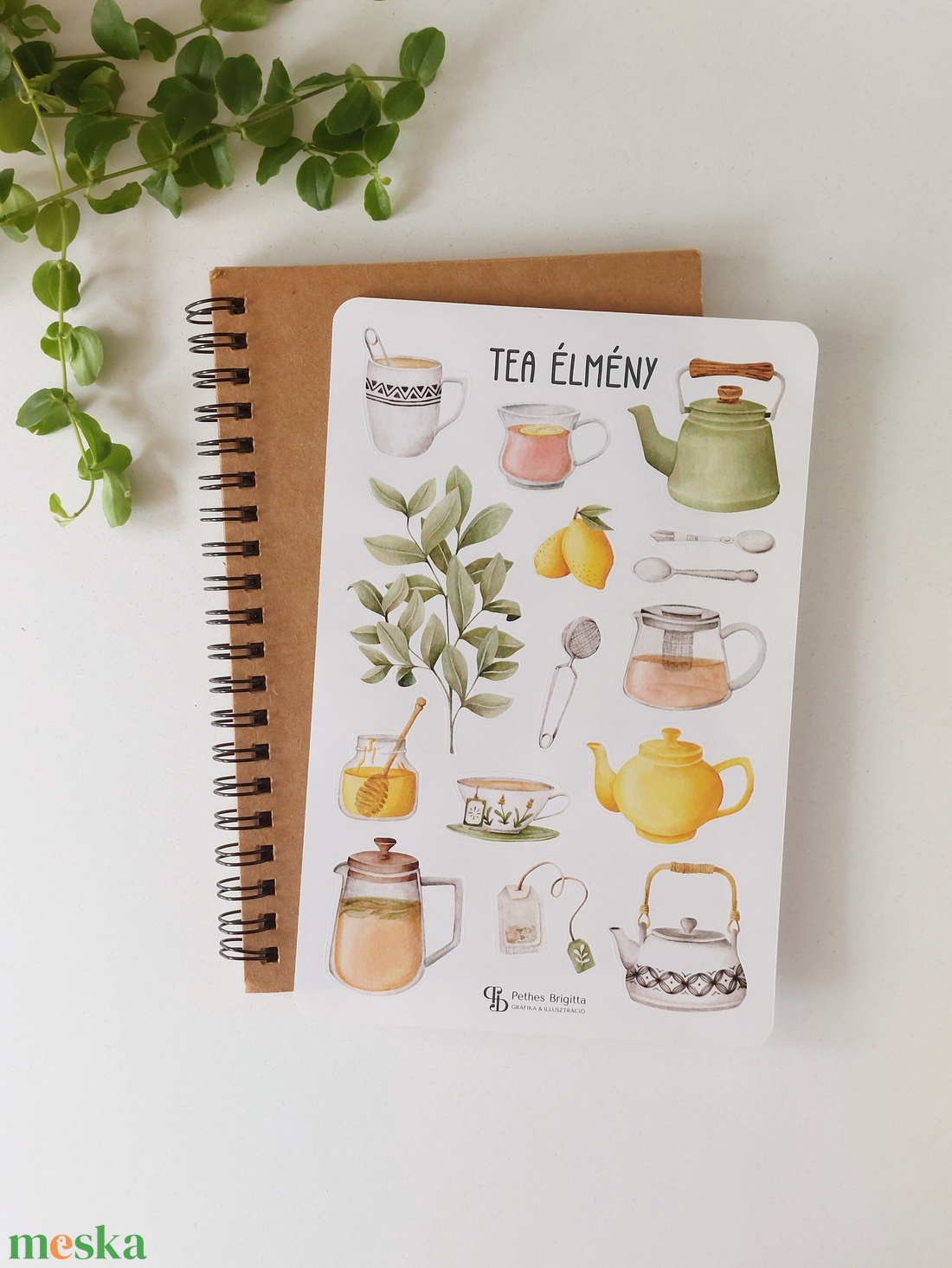 TEA ÉLMÉNY matrica ív - otthon & életmód - papír, írószer - matrica, matrica csomag - Meska.hu