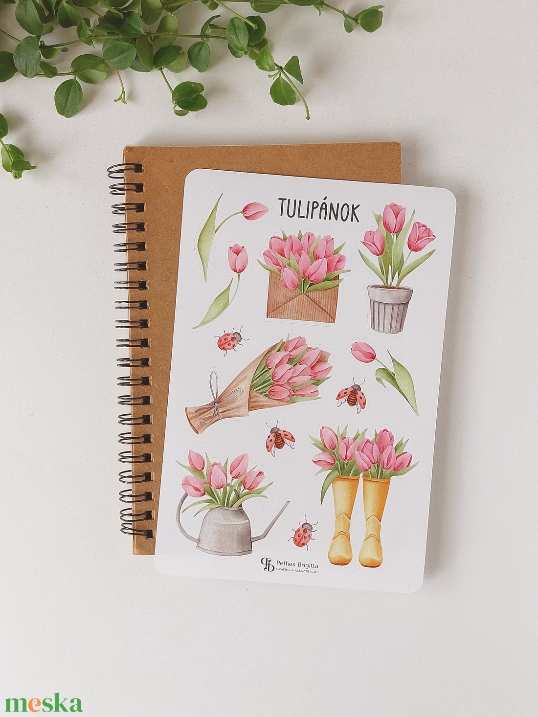 TULIPÁNOK matrica ív - otthon & életmód - papír, írószer - matrica, matrica csomag - Meska.hu