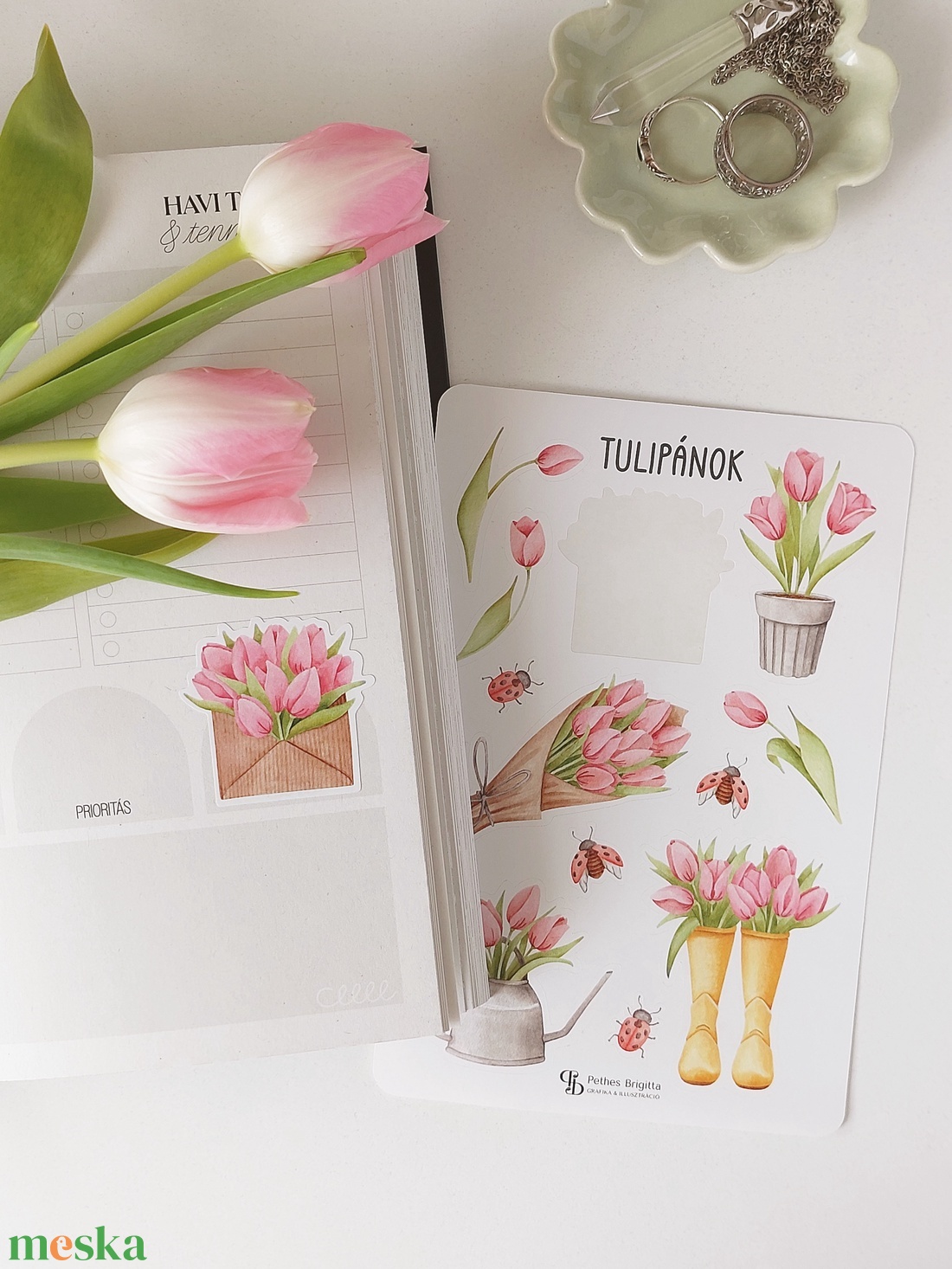 TULIPÁNOK matrica ív - otthon & életmód - papír, írószer - matrica, matrica csomag - Meska.hu