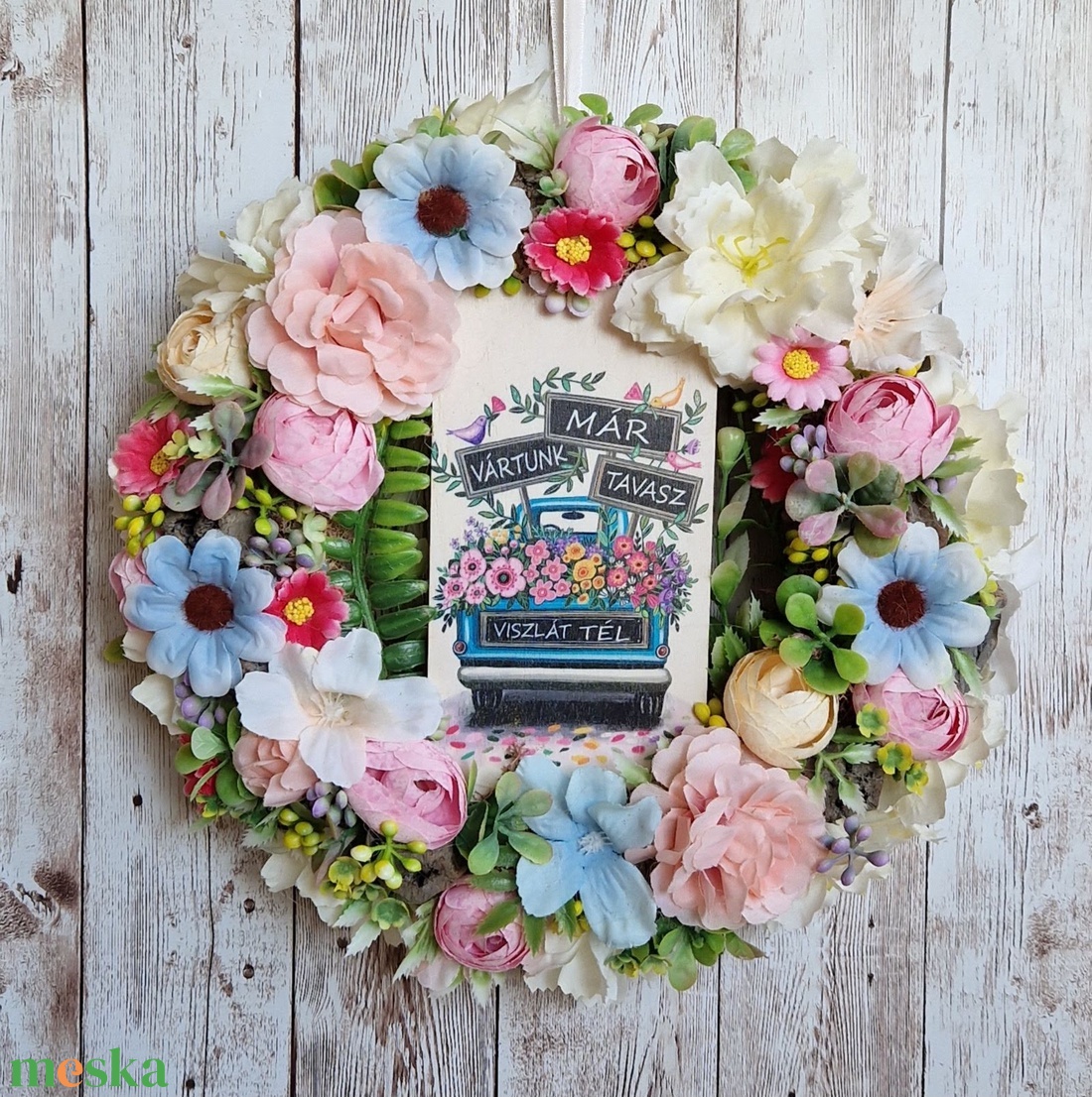Vártunk tavasz-ajtódísz - otthon & életmód - dekoráció - ajtó- és ablak dekoráció - ajtódísz & kopogtató - Meska.hu