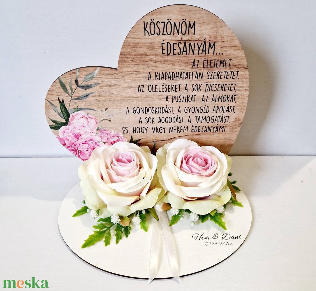 Édesanya köszöntő tábla - esküvő - emlék & ajándék - szülőköszöntő ajándék - Meska.hu