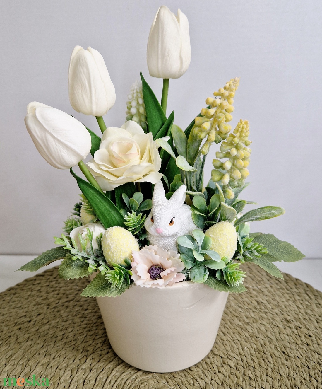 Tulipános asztaldísz  - otthon & életmód - dekoráció - asztal és polc dekoráció - asztaldísz - Meska.hu