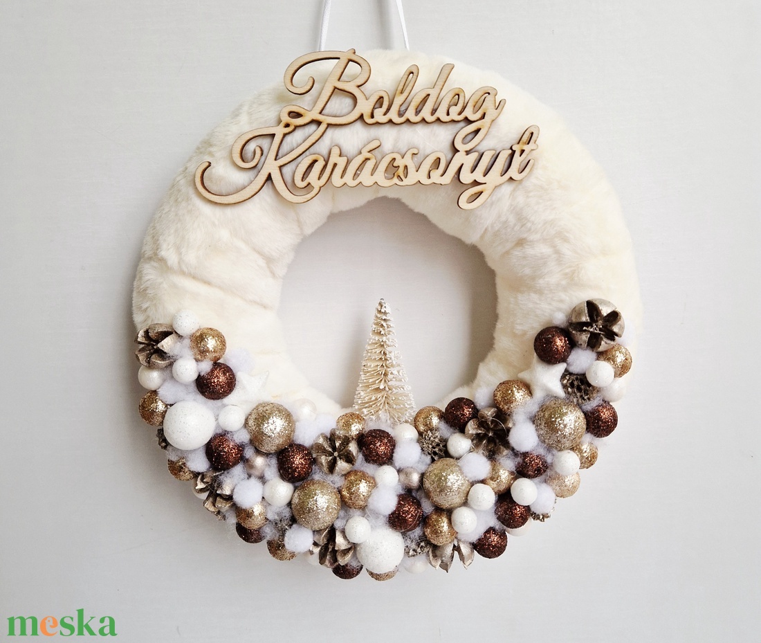 Téli ajtódísz  - karácsony - adventi díszek - adventi ajtódísz - Meska.hu