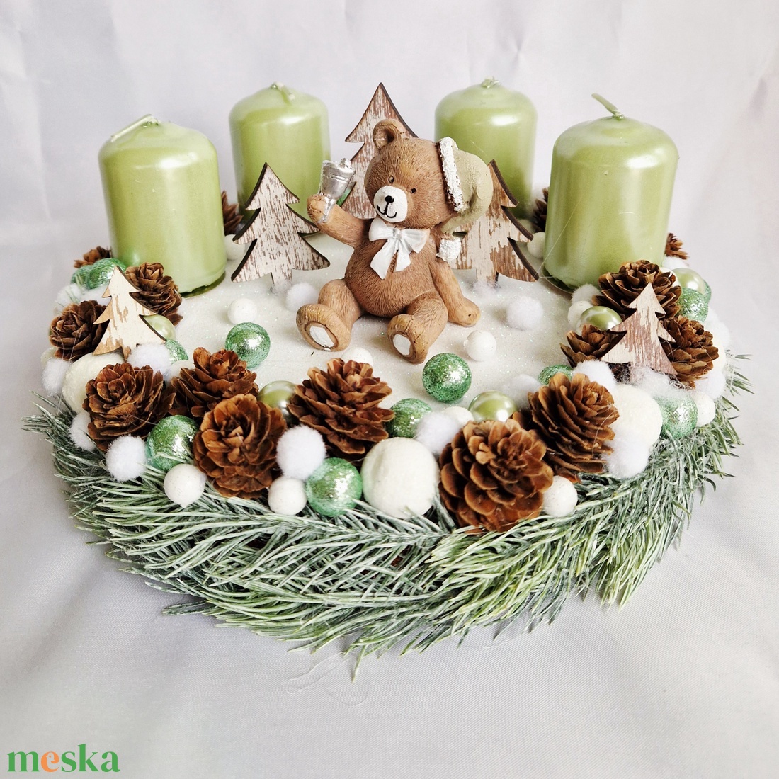 Adventi koszorú macival - karácsony - adventi díszek - adventi koszorú - Meska.hu Adventi koszorú macival - karácsony - adventi díszek - adventi koszorú - Meska.hu