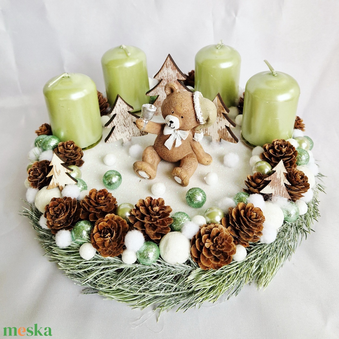 Adventi koszorú macival - karácsony - adventi díszek - adventi koszorú - Meska.hu Adventi koszorú macival - karácsony - adventi díszek - adventi koszorú - Meska.hu