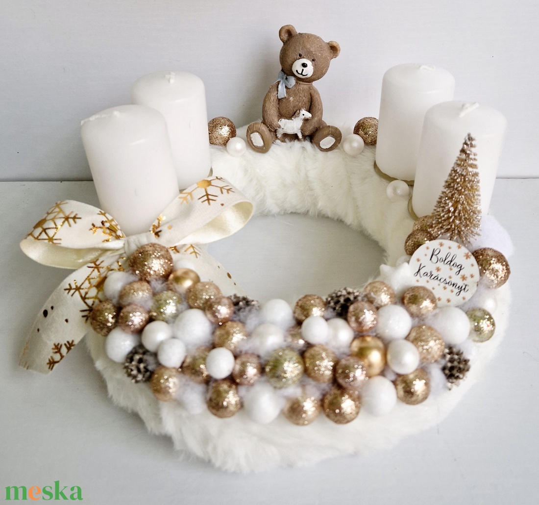 Macis adventi koszorú - karácsony - adventi díszek - adventi koszorú - Meska.hu
