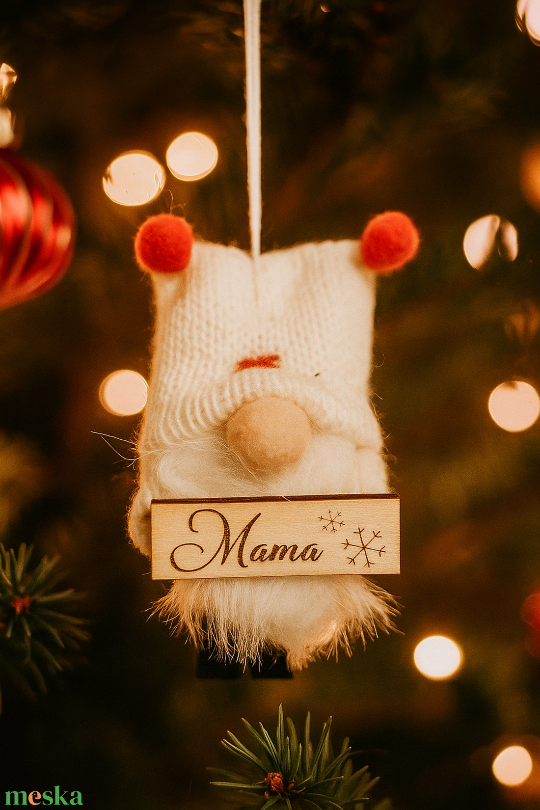 Manós névre szóló karácsonyfadísz - karácsony - karácsonyi lakásdekoráció - karácsonyfadíszek - Meska.hu