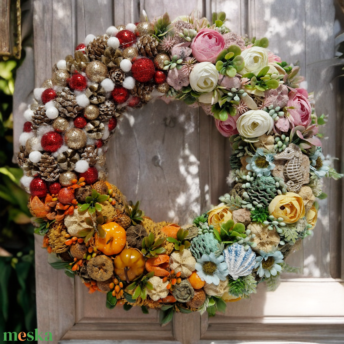 4 évszakos ajtódísz - otthon & életmód - dekoráció - ajtó- és ablak dekoráció - ajtódísz & kopogtató - Meska.hu