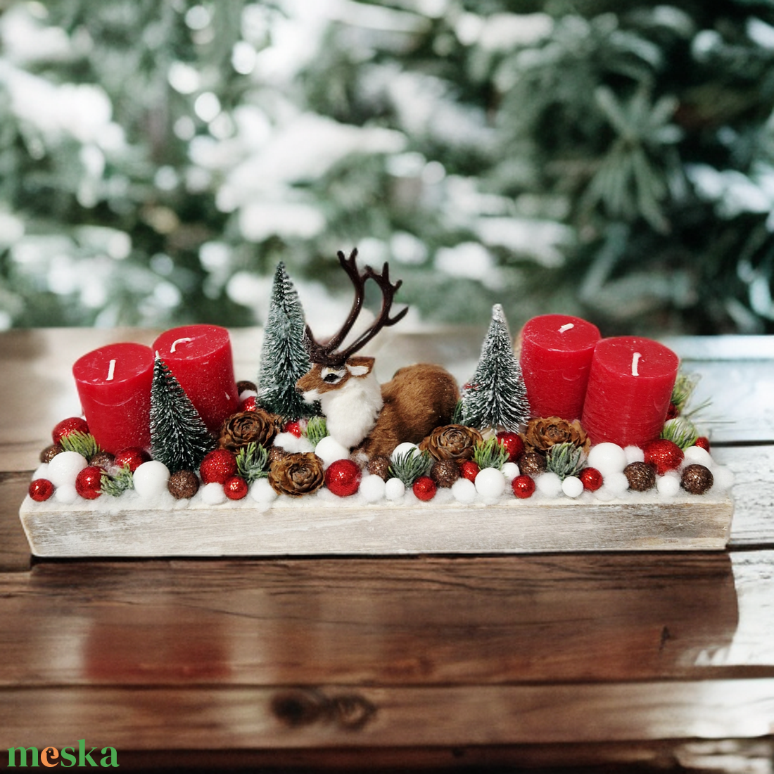 Adventi asztaldísz  - karácsony - adventi díszek - adventi koszorú - Meska.hu