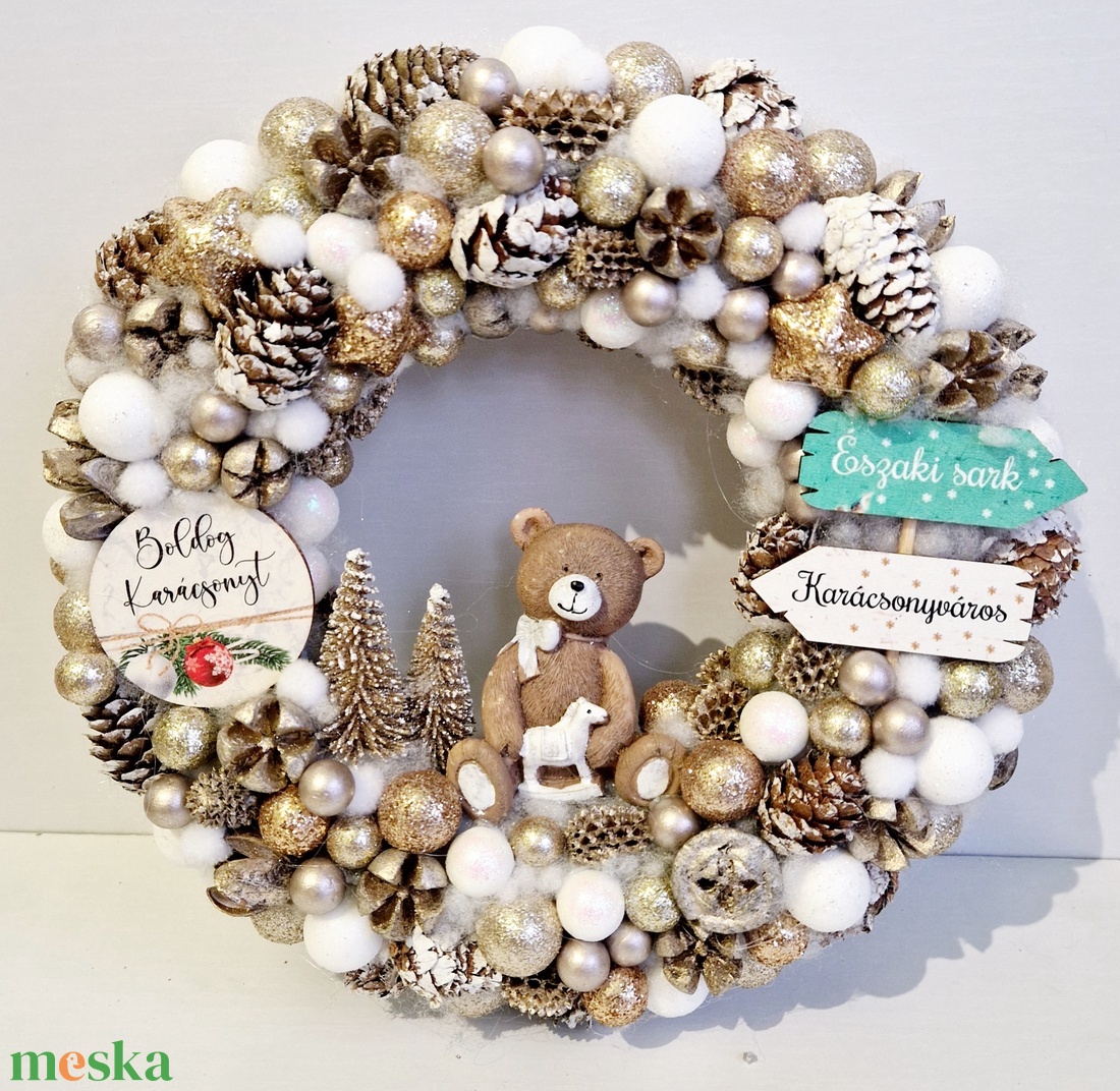 Karácsonyi ajtódísz  - karácsony - karácsonyi lakásdekoráció - karácsonyi ajtódíszek - Meska.hu