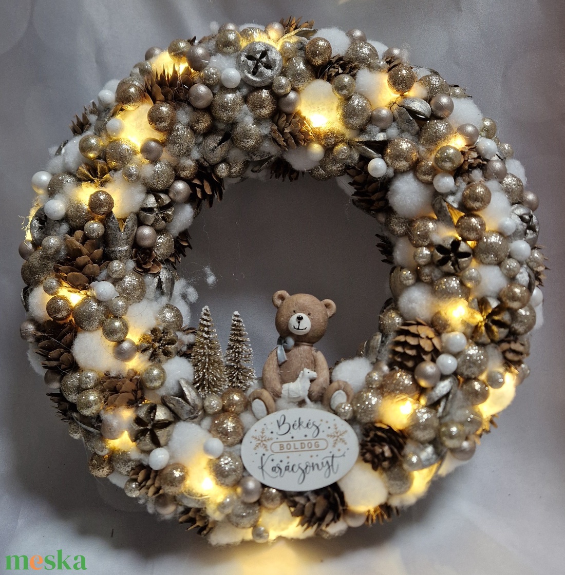 Karácsonyi ajtódísz  - karácsony - karácsonyi lakásdekoráció - karácsonyi ajtódíszek - Meska.hu