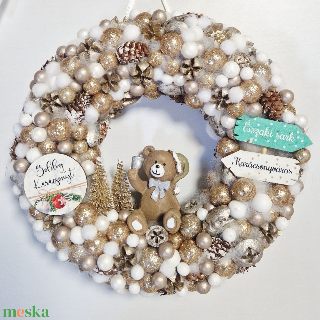 Karácsonyi ajtódísz  - karácsony - karácsonyi lakásdekoráció - karácsonyi ajtódíszek - Meska.hu