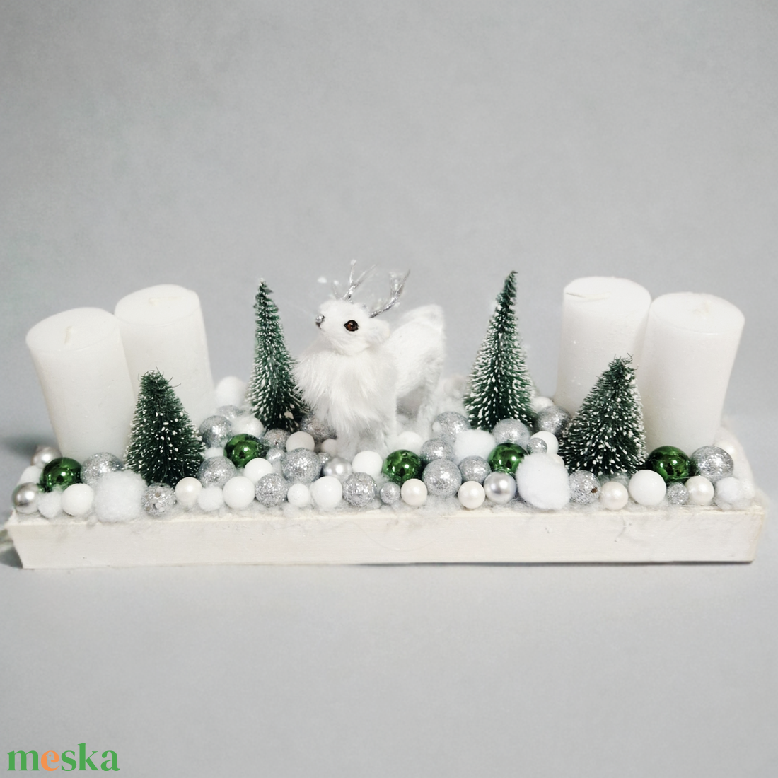 Szarvasos adventi asztaldísz  - karácsony - adventi díszek - adventi koszorú - Meska.hu