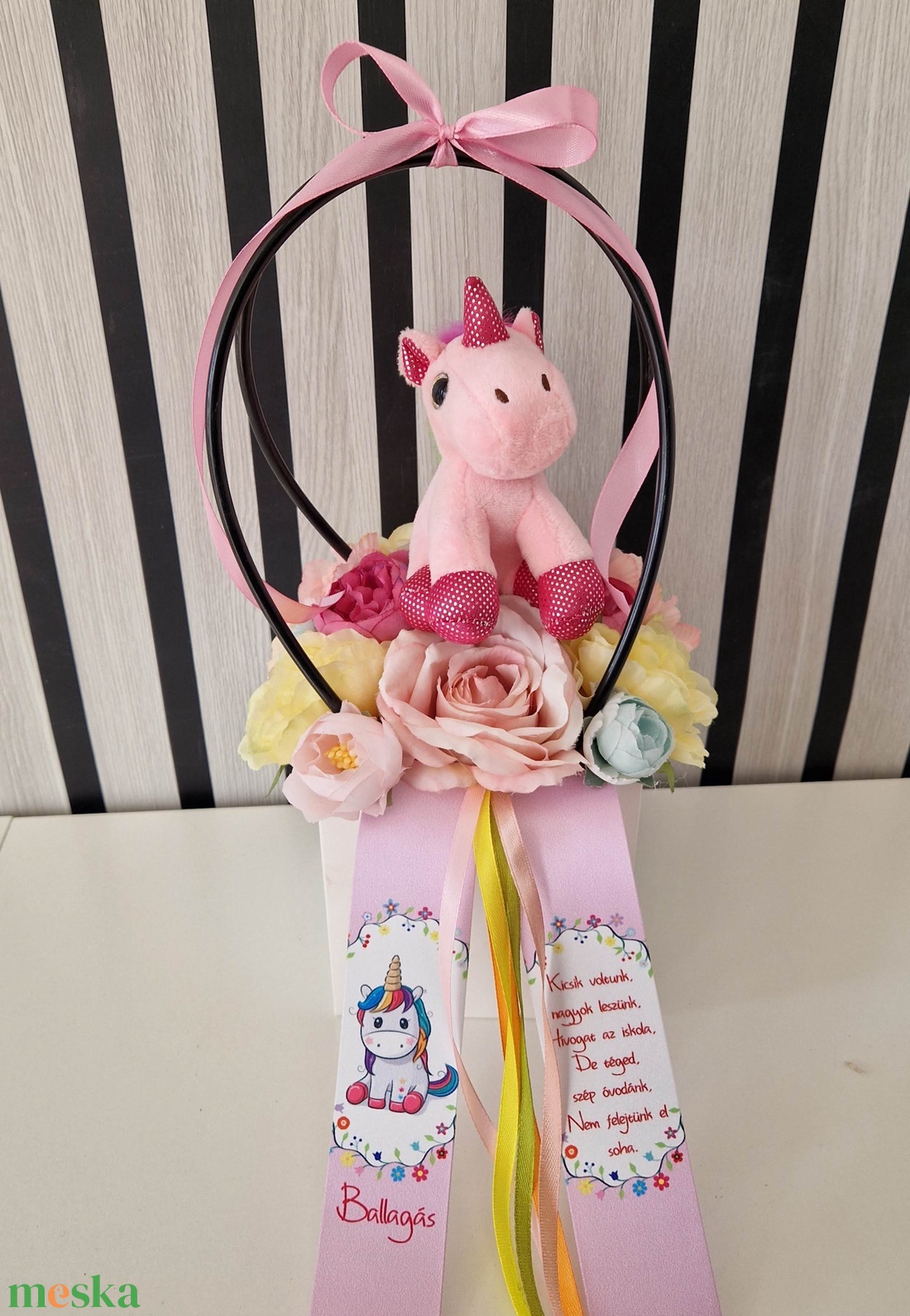 Ovis unikornisos táska ballagásra - otthon & életmód - virágdekoráció - virágok - virágcsokor - Meska.hu