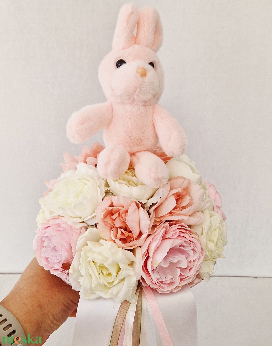 Nyuszis ballagási csokor - otthon & életmód - virágdekoráció - virágok - virágcsokor - Meska.hu