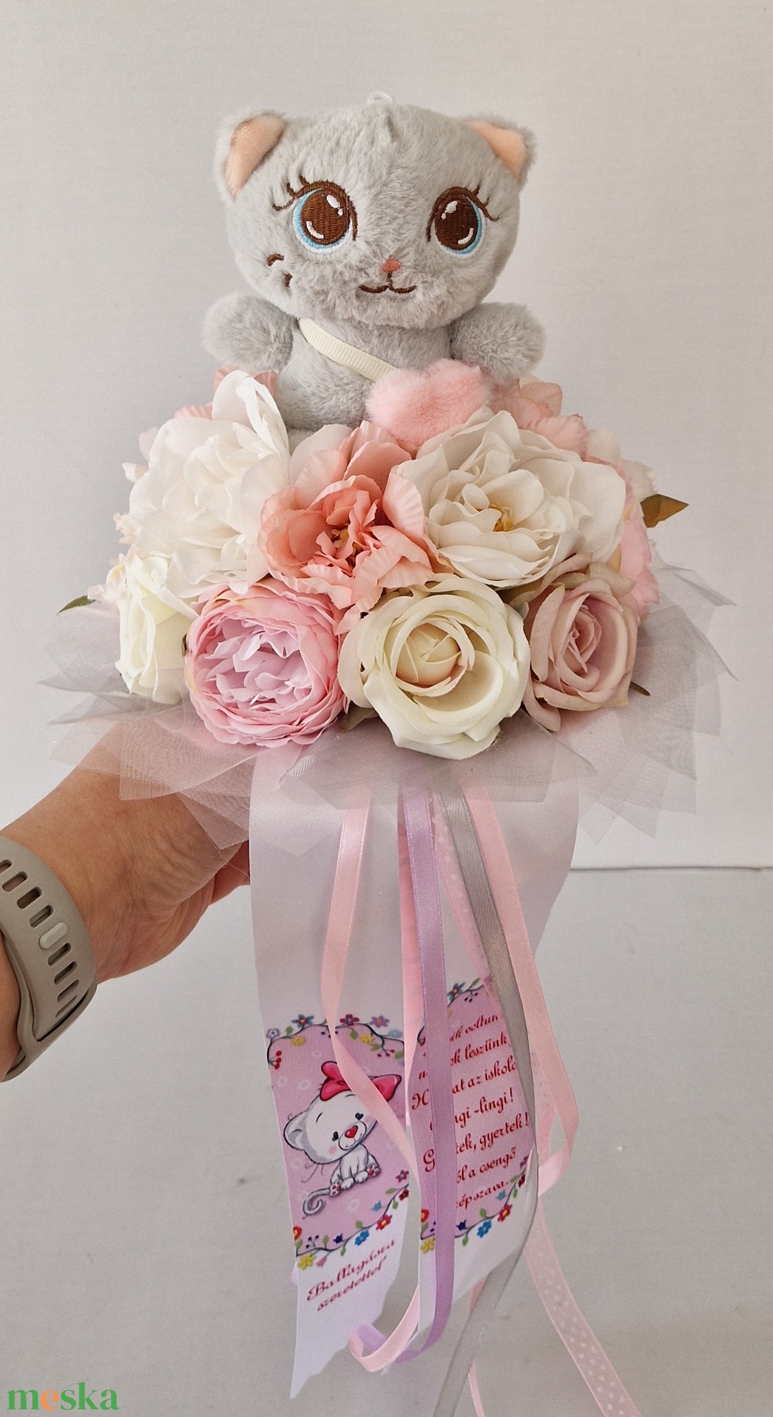 Ovis cicás ballagási csokor - otthon & életmód - virágdekoráció - virágok - virágcsokor - Meska.hu