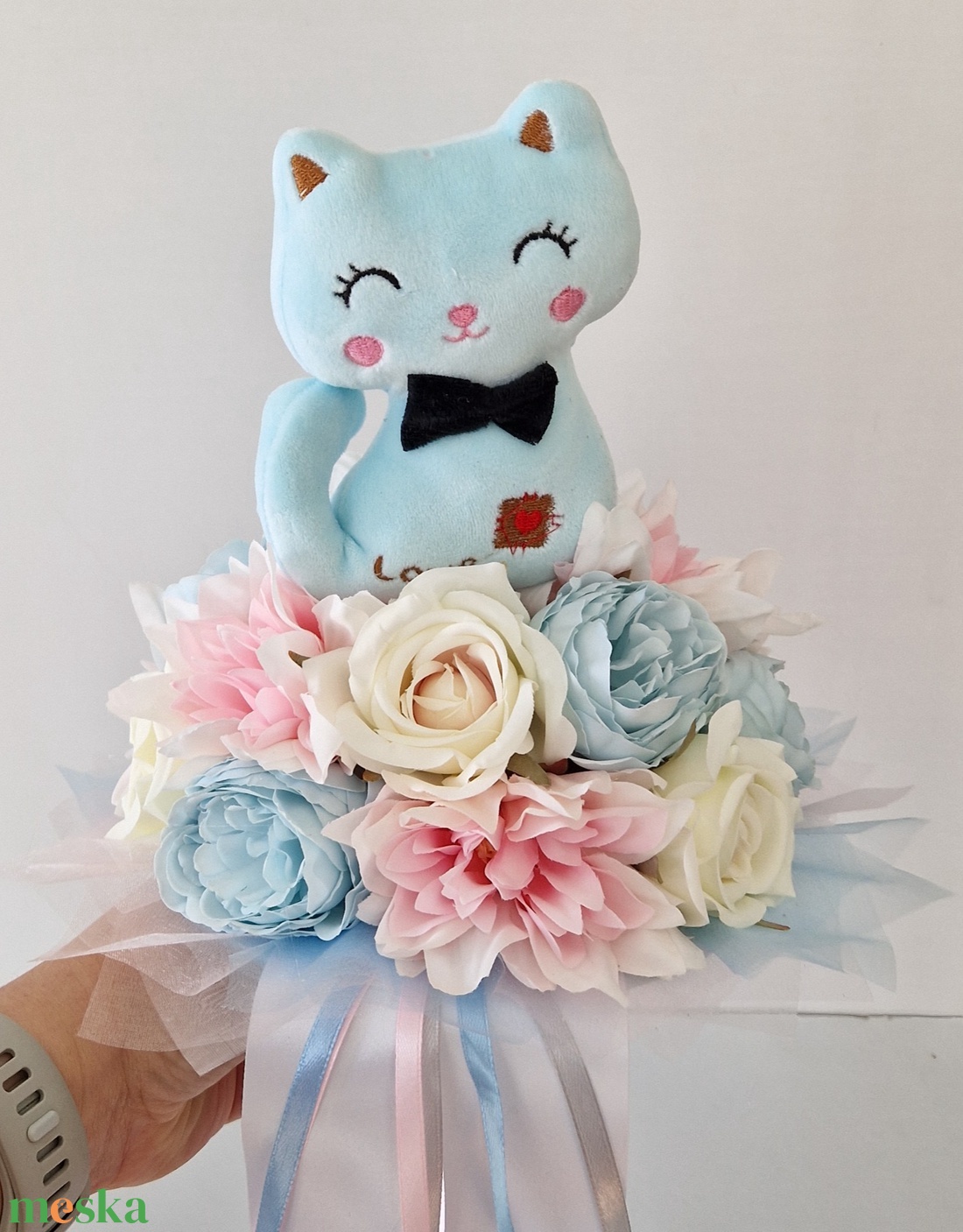 Ovis cicás ballagási csokor - otthon & életmód - virágdekoráció - virágok - virágcsokor - Meska.hu