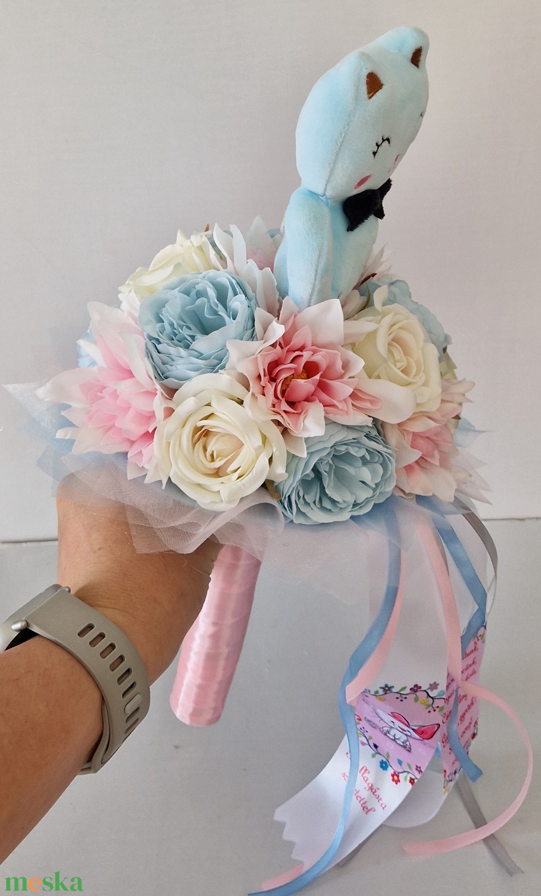 Ovis cicás ballagási csokor - otthon & életmód - virágdekoráció - virágok - virágcsokor - Meska.hu