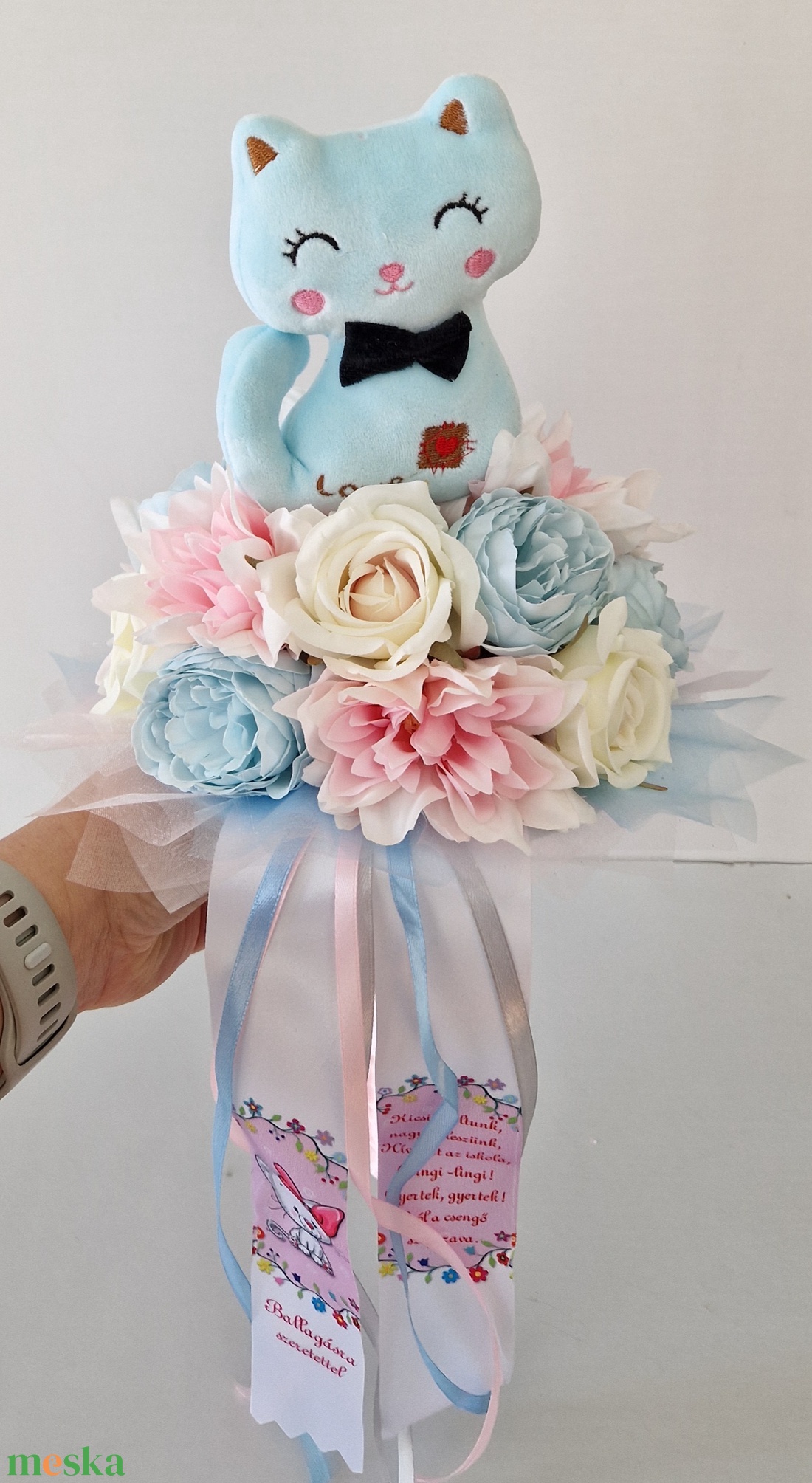 Ovis cicás ballagási csokor - otthon & életmód - virágdekoráció - virágok - virágcsokor - Meska.hu