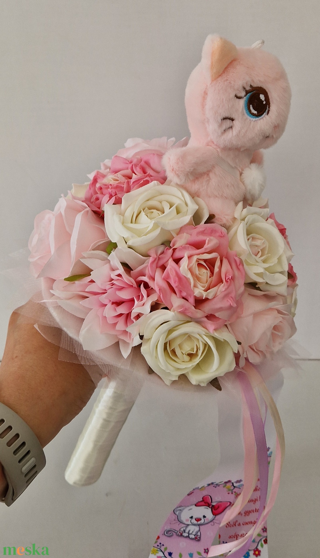 Ovis cicás ballagási csokor - otthon & életmód - virágdekoráció - virágok - virágcsokor - Meska.hu