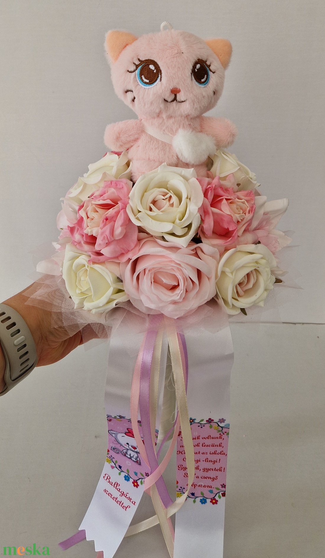 Ovis cicás ballagási csokor - otthon & életmód - virágdekoráció - virágok - virágcsokor - Meska.hu