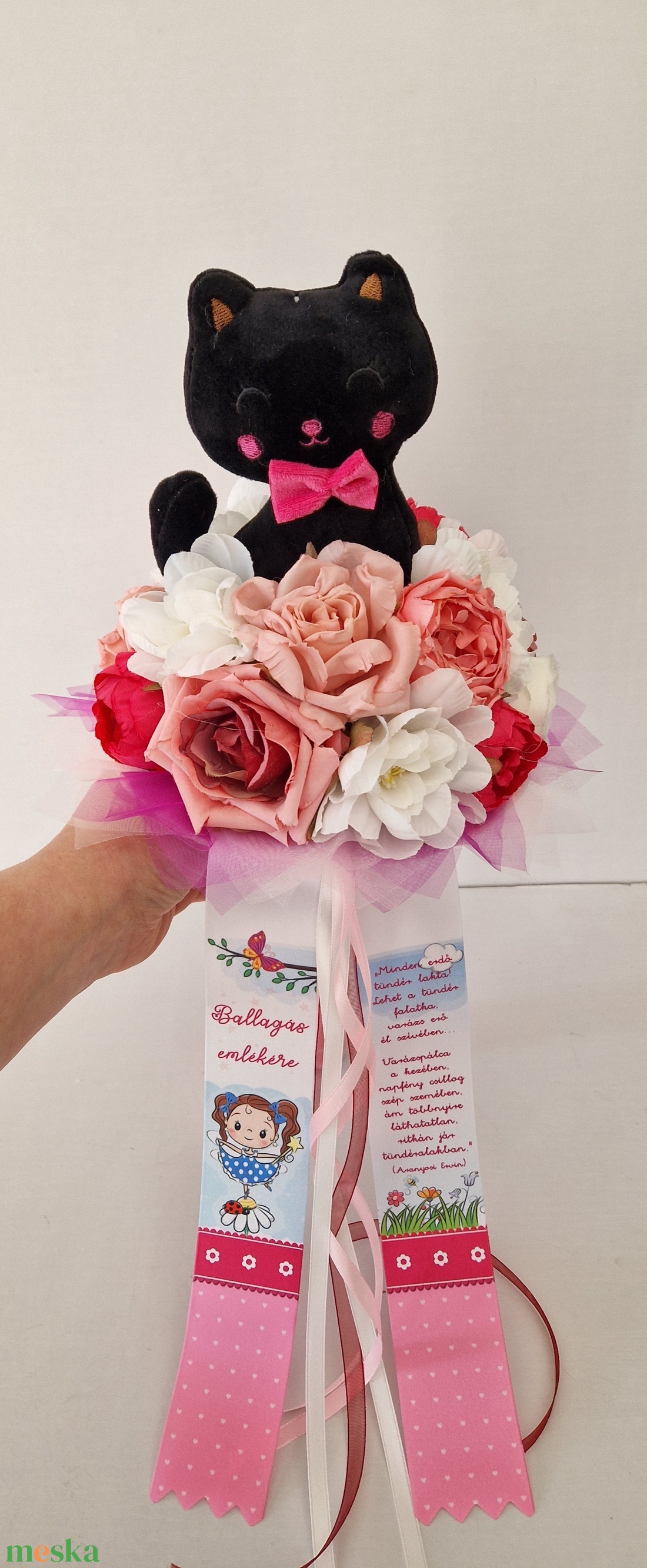 Cicás ballagási csokor  - otthon & életmód - virágdekoráció - virágok - virágcsokor - Meska.hu