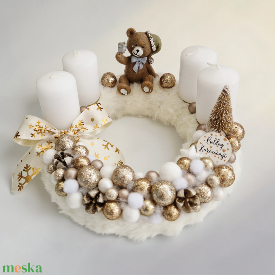 Macis adventi koszorú - karácsony - adventi díszek - adventi koszorú - Meska.hu