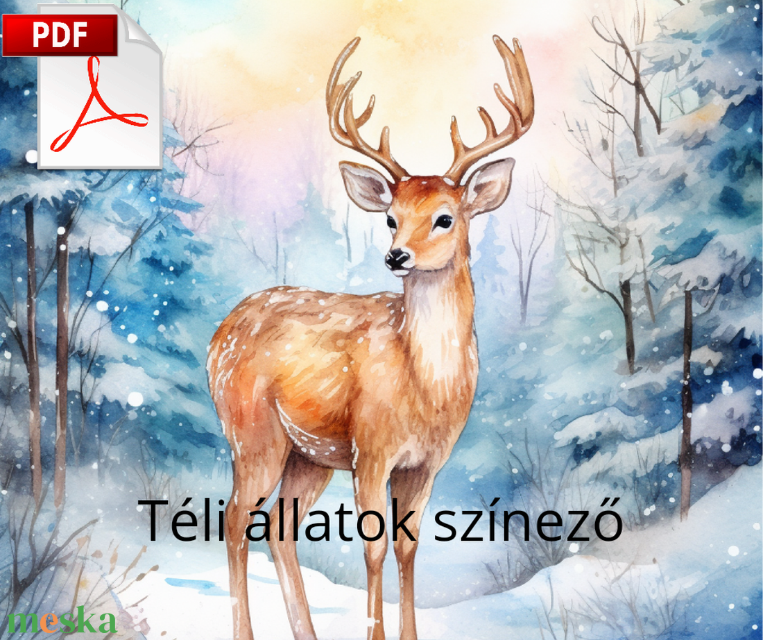 Téli állatok színező - otthon & életmód - papír, írószer - színező - Meska.hu
