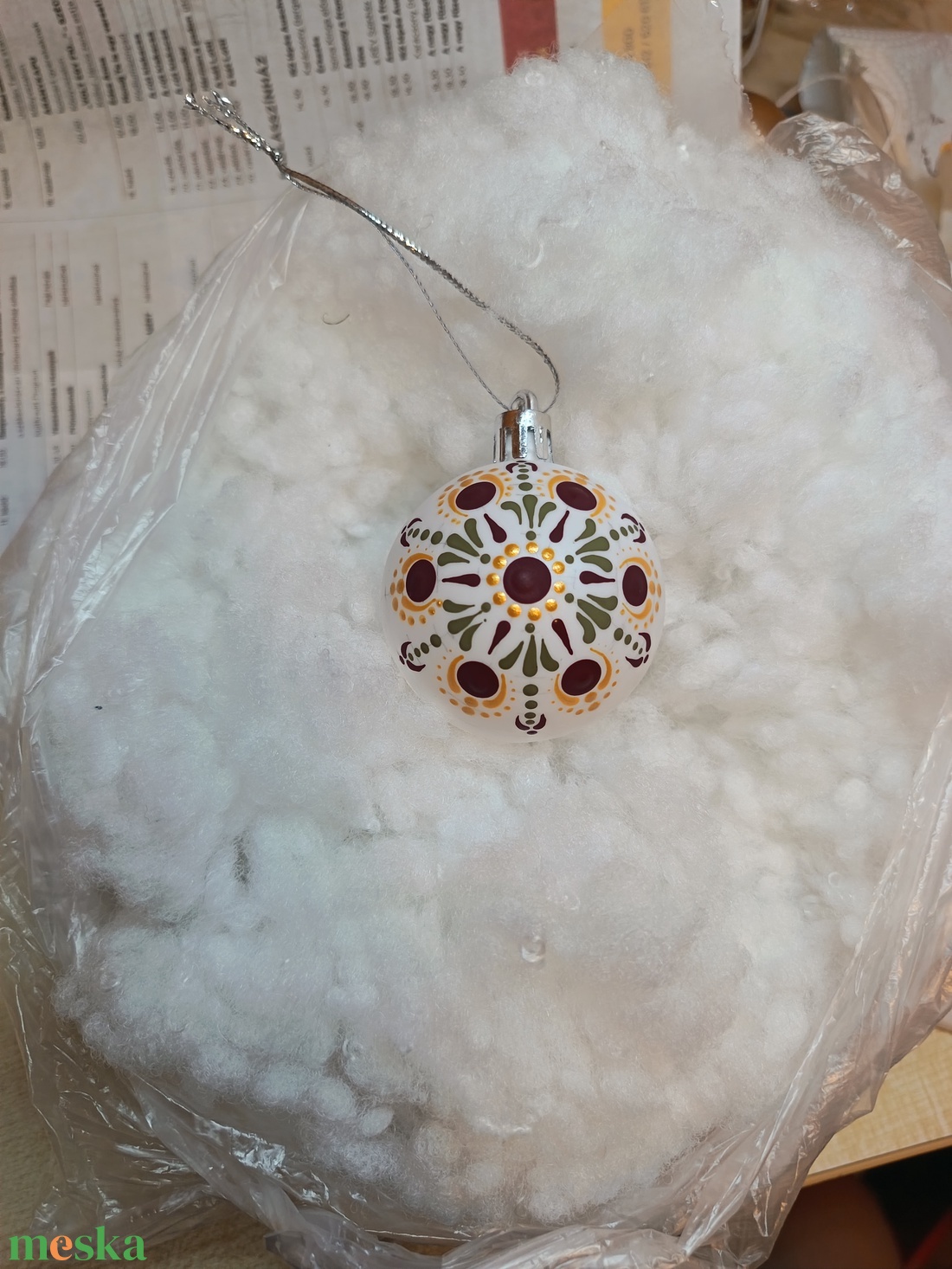 Mintás pontozott Karácsonyfadísz - karácsony - karácsonyi lakásdekoráció - karácsonyfadíszek - Meska.hu