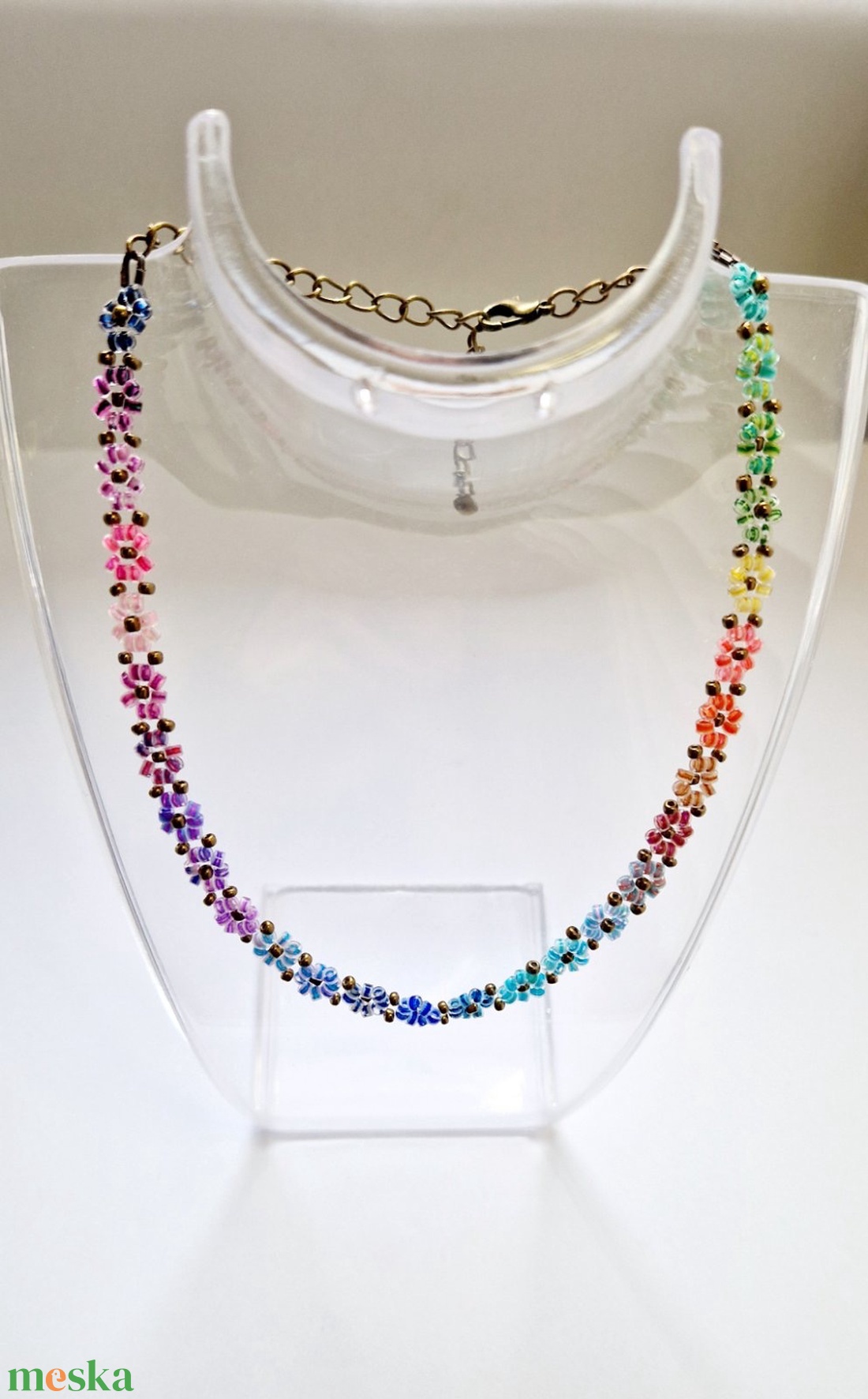 Színátmenetes tavaszi nyaklánc - esküvő - ékszer - nyaklánc - Meska.hu