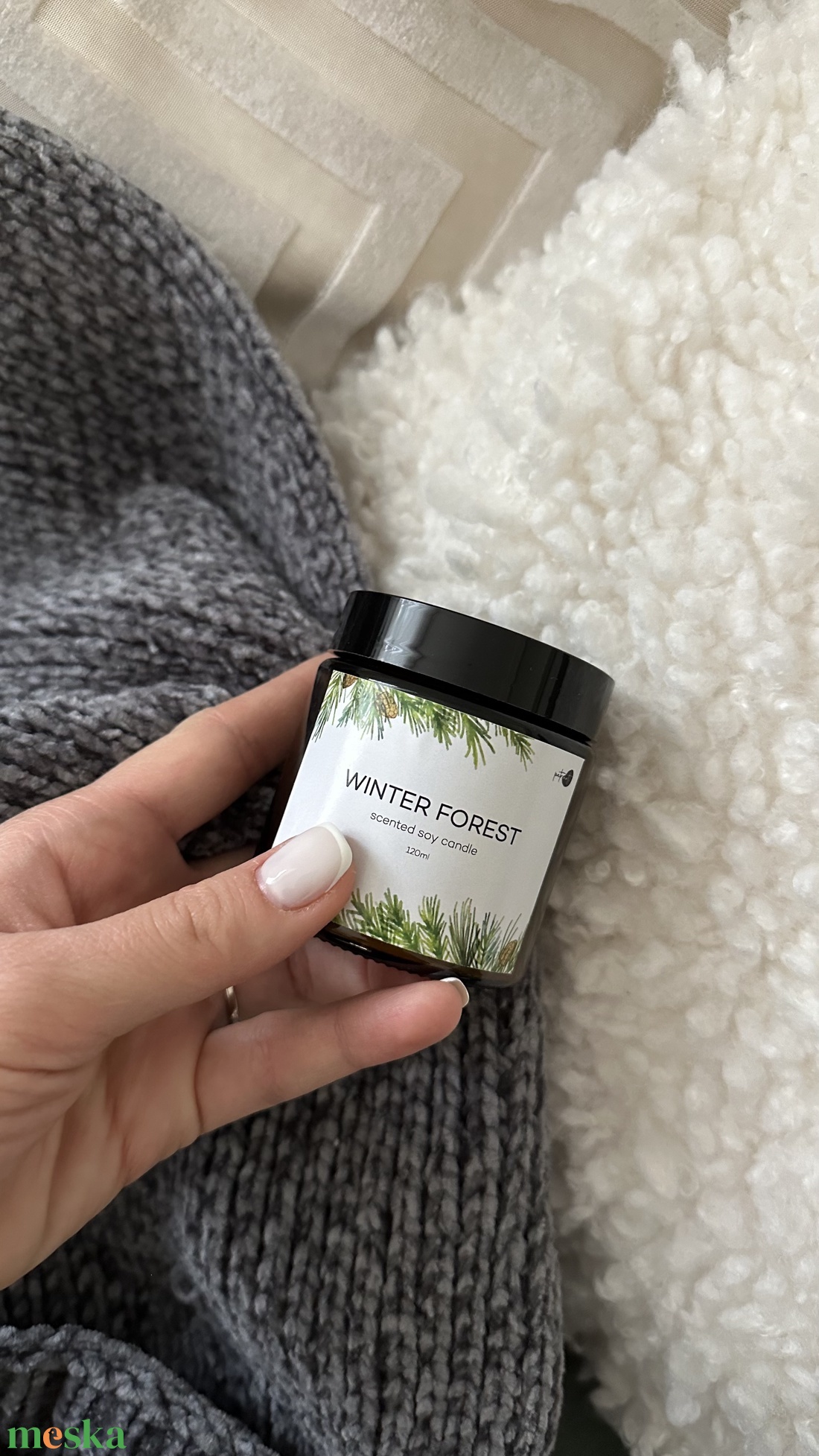 WINTER FOREST illatosított szójagyertya üvegtégelyben - otthon & életmód - gyertya, illat, aroma - gyertya - Meska.hu