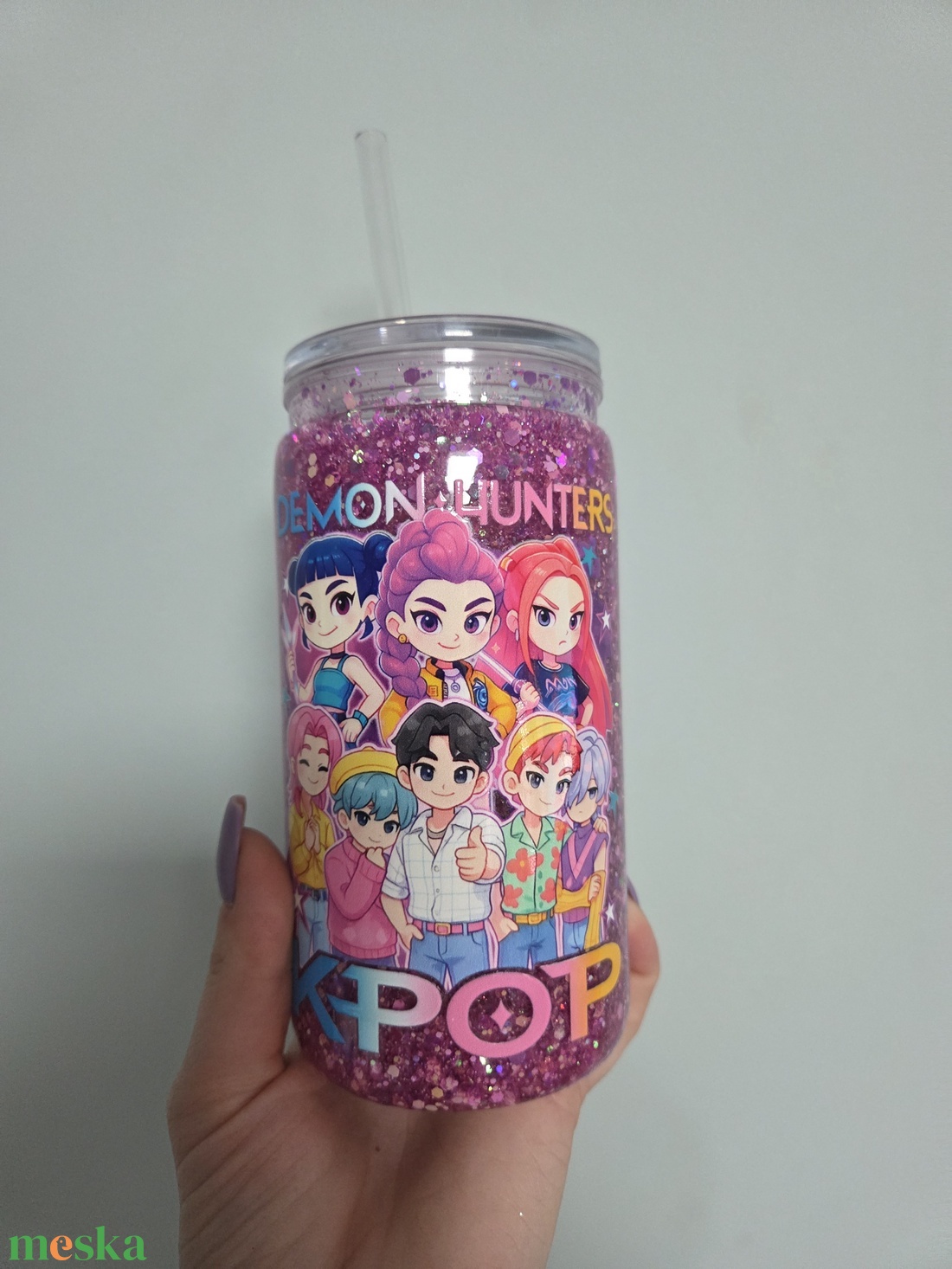 Csillámos pohár K-pop - otthon & életmód - konyhafelszerelés, tálalás - tálalás - pohár - Meska.hu