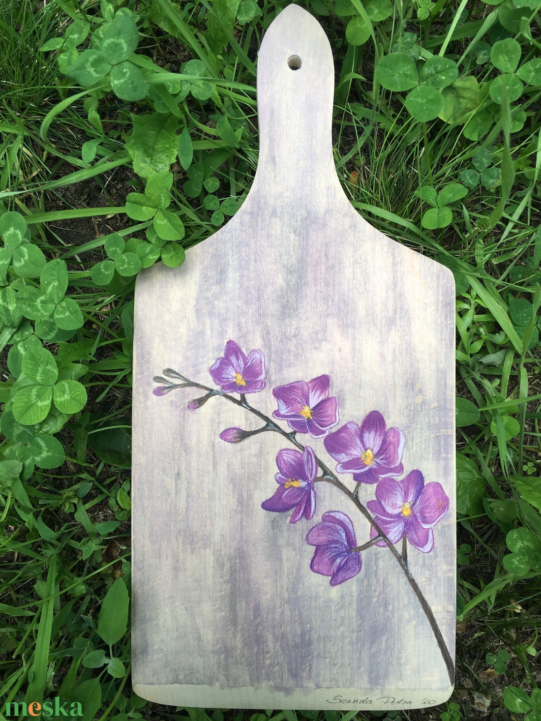 Festett vágódeszka - Orchidea - otthon & lakás - dekoráció - fali és függő dekoráció - falra akasztható dekor - Meska.hu Festett vágódeszka - Orchidea - otthon & lakás - dekoráció - fali és függő dekoráció - falra akasztható dekor - Meska.hu