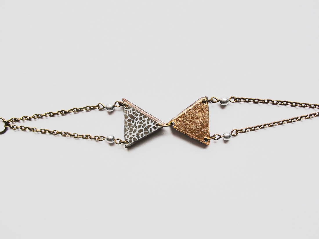 Triangles IX. Giornata e Luna sorozat. kézzel festett fa, design karkötő. Rendelésre! -  - Meska.hu