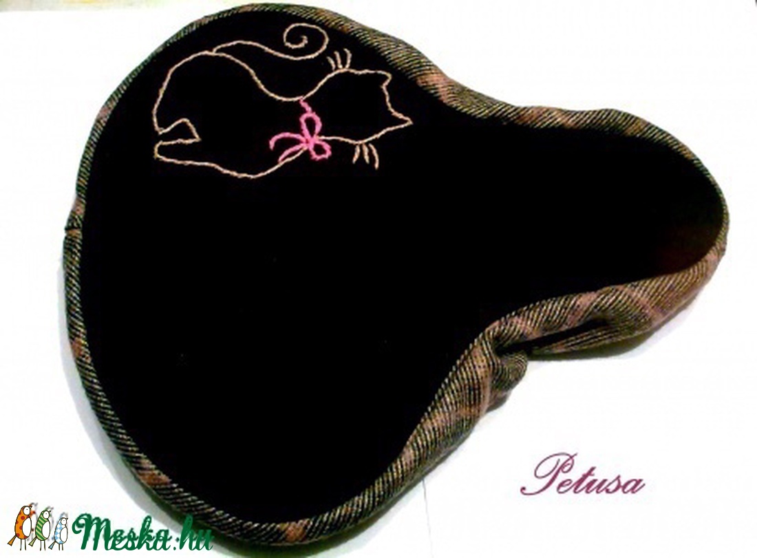 Bicikli Cica Macska, Nyeregvédő huzat, kerékpár / bicikli nyereg sapka, üléshuzat, nyereghuzat rózsaszín, cica, -  - Meska.hu