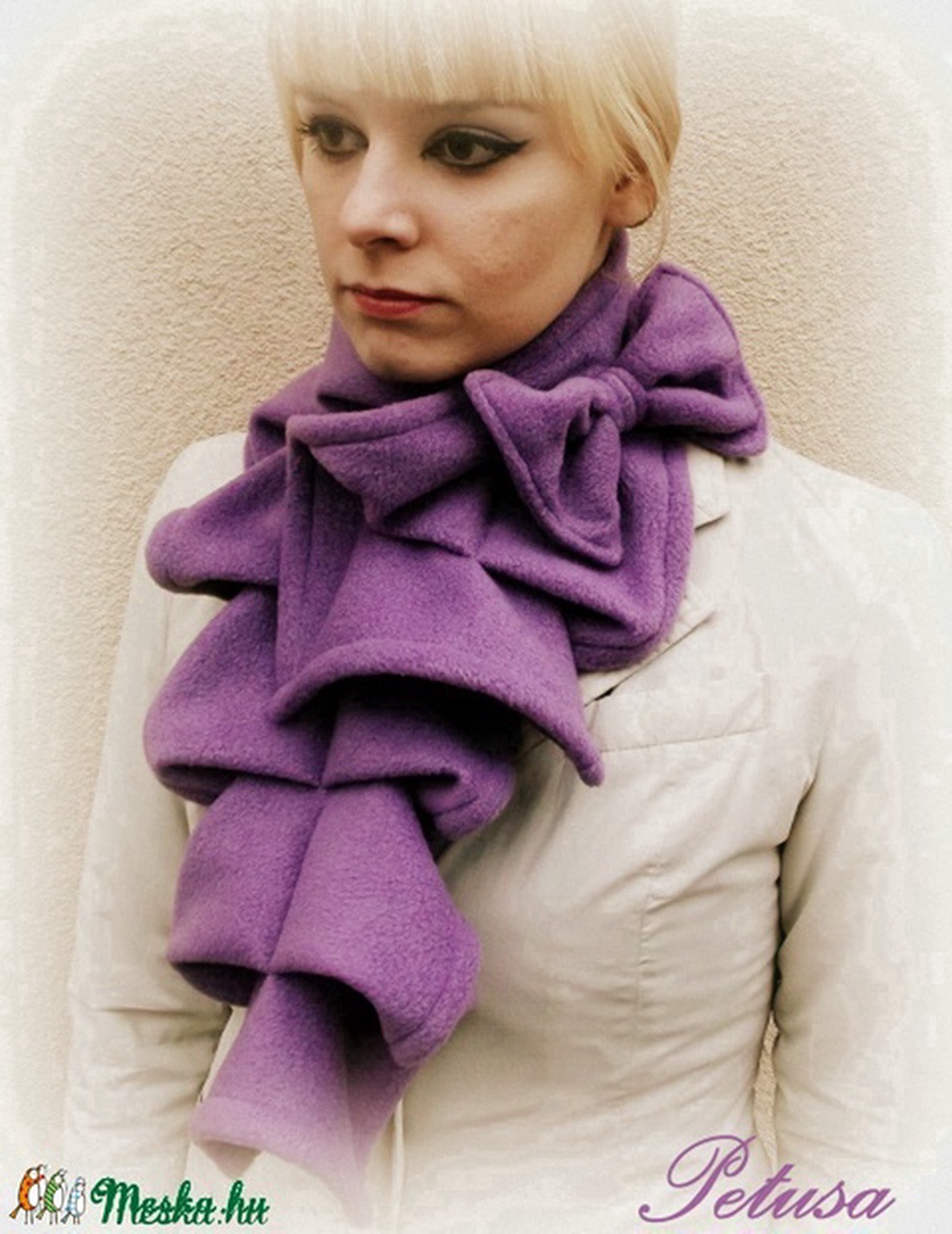 TAVASZI AKCIÓ -20%OFF Lila Sál Orgona  kámzsa körsál masni romantikus -  - Meska.hu