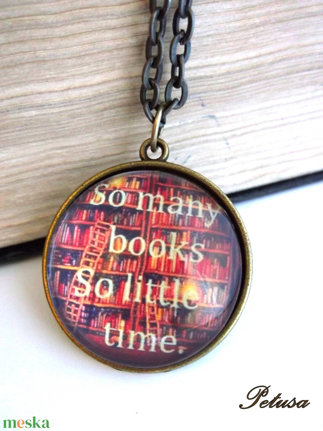 Könyv Könyvmoly Nyaklánc Könyves - ékszer - nyaklánc - medálos nyaklánc - Meska.hu