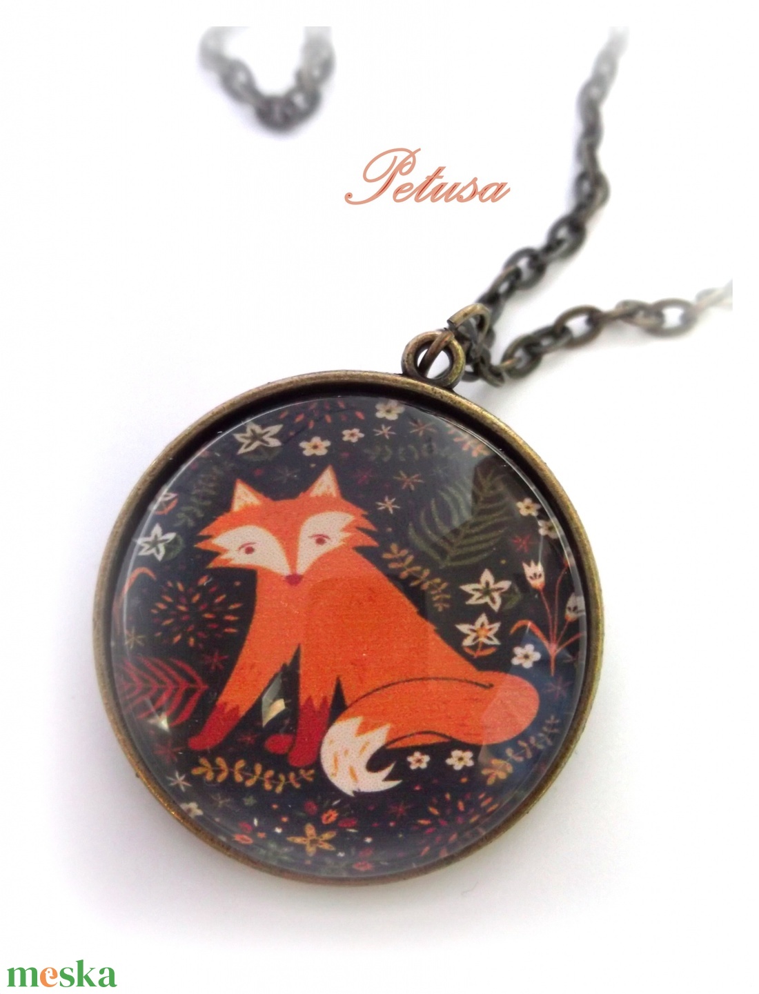 Róka Rókás nyaklánc Őszi - ékszer - nyaklánc - medálos nyaklánc - Meska.hu