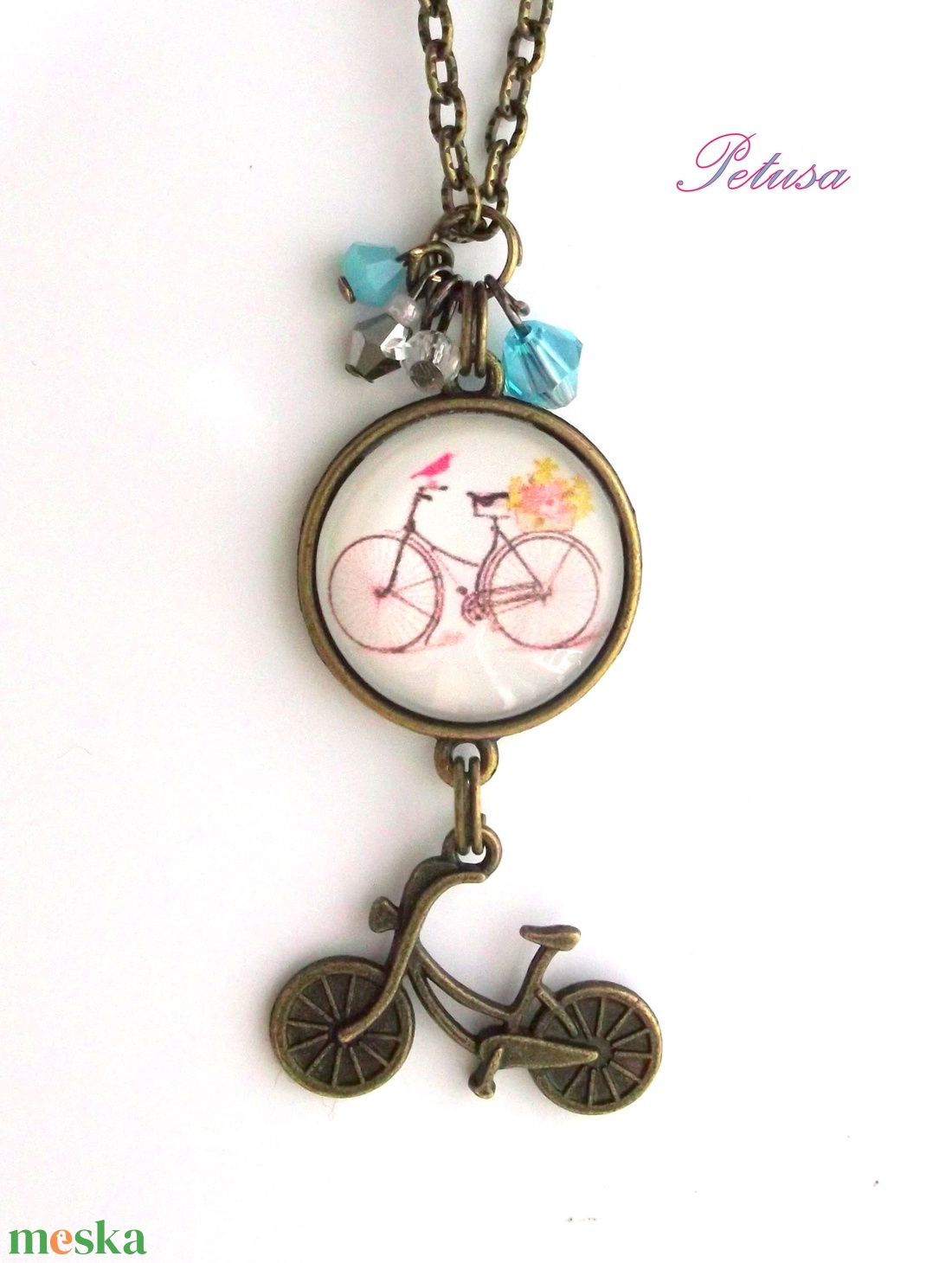 Biciklis Bringás Nyaklánc nyári  -  - Meska.hu