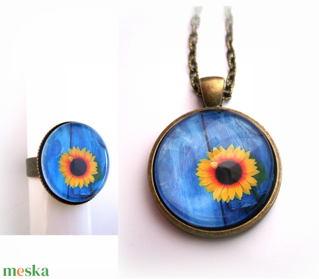 Napraforgó nyaklánc gyűrű szett napraforgós sunflower - ékszer - ékszerszett - Meska.hu Napraforgó nyaklánc gyűrű szett napraforgós sunflower - ékszer - ékszerszett - Meska.hu