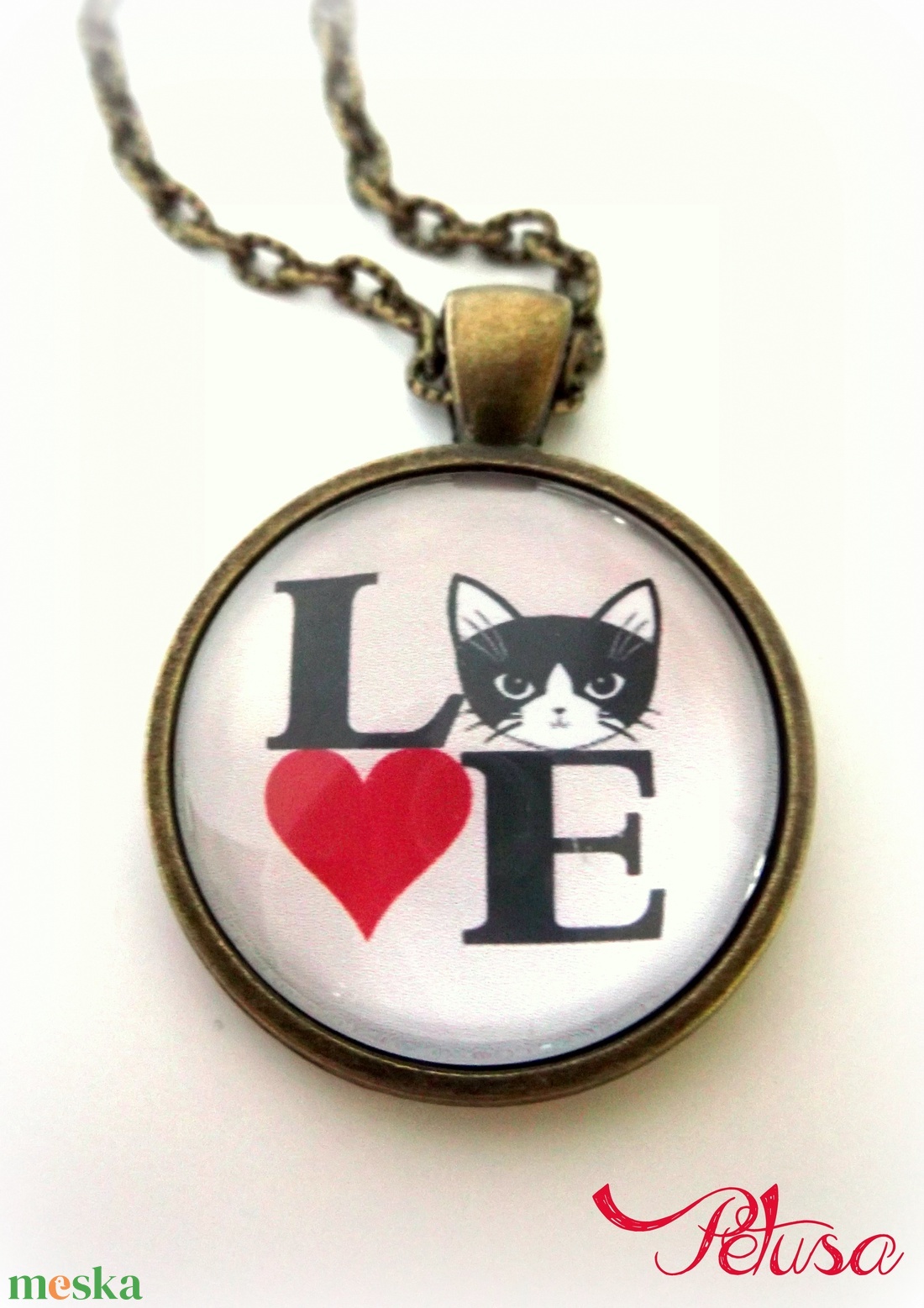 Macskás fülbevaló gyűrű szett cicás - ékszer - ékszerszett - Meska.hu