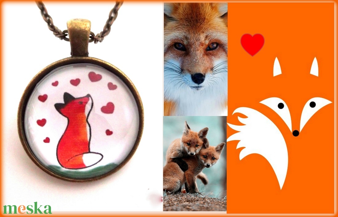 Róka Rókás nyaklánc Téli Narancs Csokoládé Csoki - ékszer - nyaklánc - medálos nyaklánc - Meska.hu
