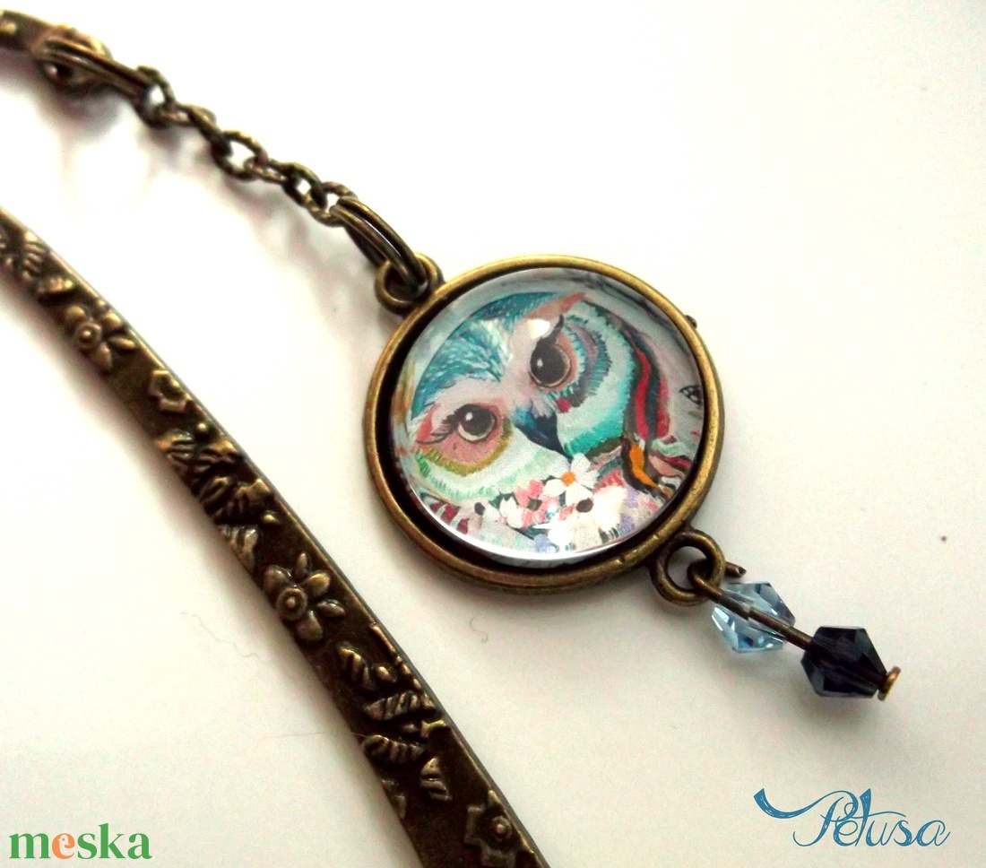 Pitypangos könyvjelző Könyvmoly Üveglencsés kék - könyv & zene - könyvjelző - Meska.hu