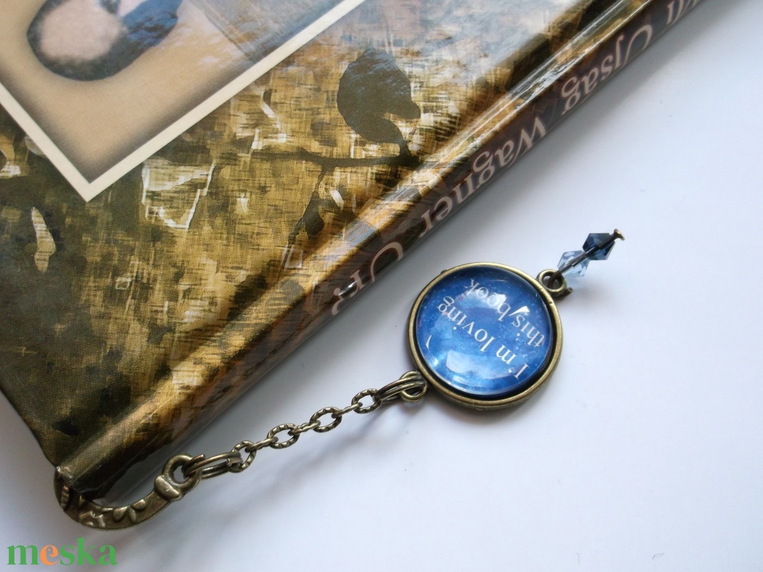 Pitypangos könyvjelző Könyvmoly Üveglencsés kék - könyv & zene - könyvjelző - Meska.hu