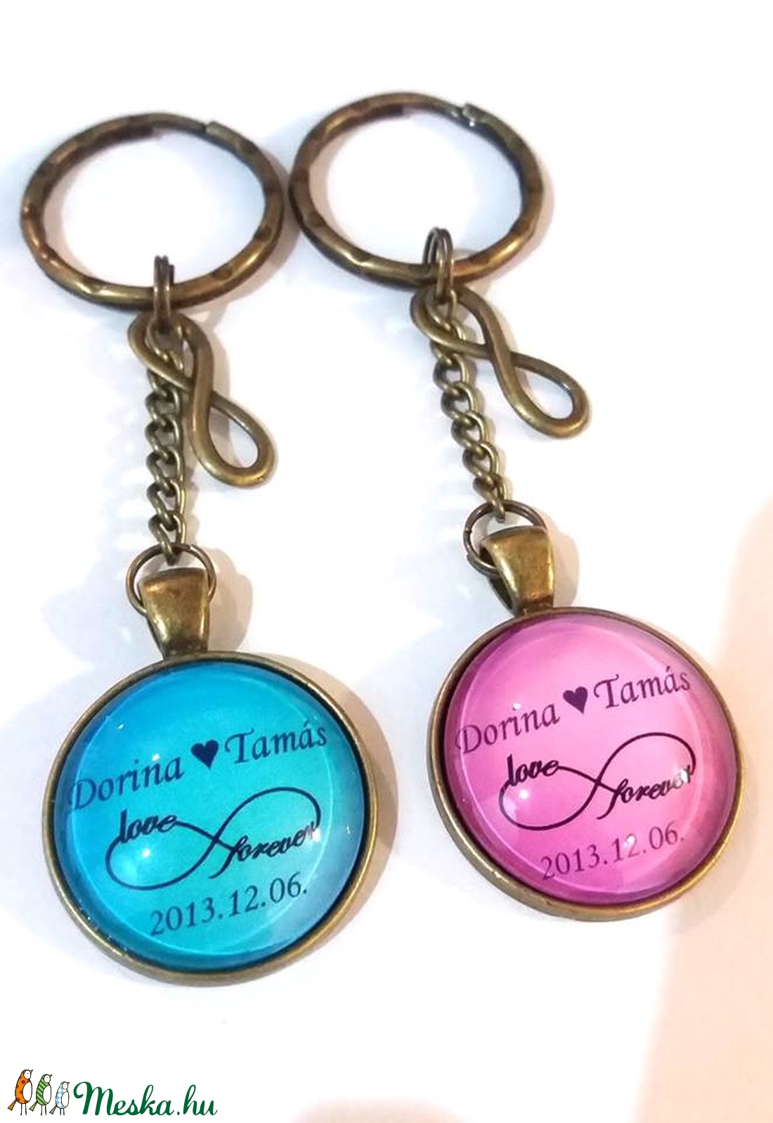 Páros kulcstartó Név névre szóló személyes pár szív - táska & tok - kulcstartó & táskadísz - kulcstartó - Meska.hu