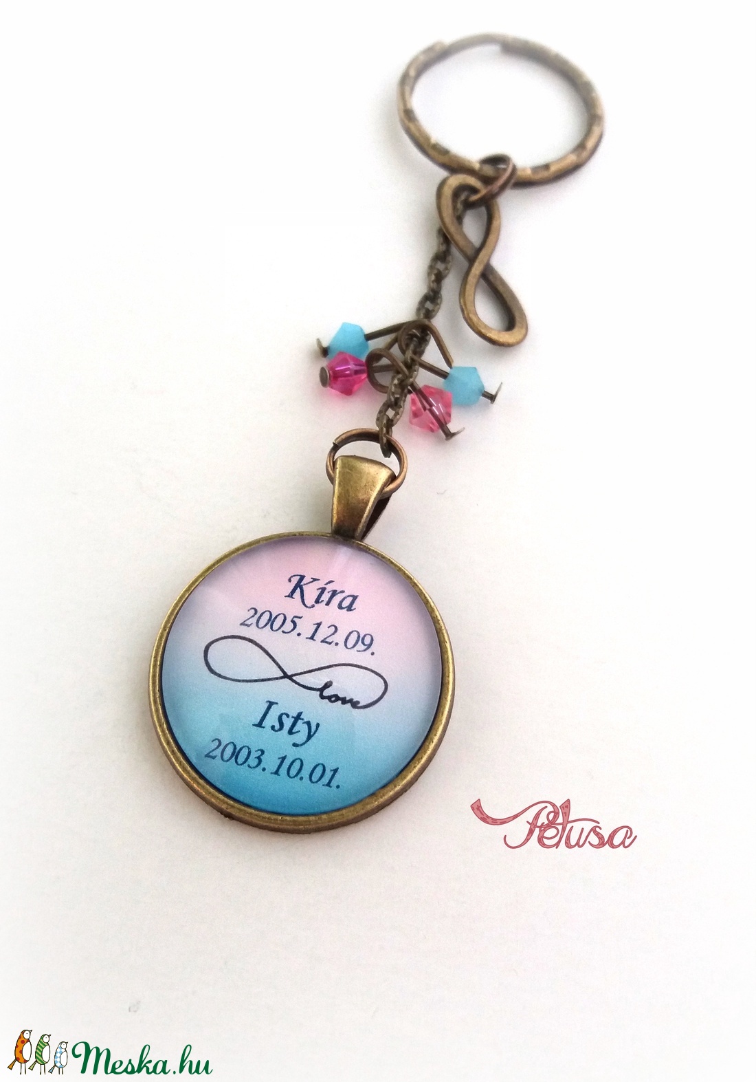 Páros kulcstartó Név névre szóló személyes pár szív - táska & tok - kulcstartó & táskadísz - kulcstartó - Meska.hu