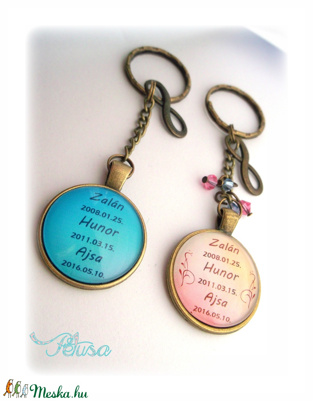 Páros kulcstartó Név névre szóló személyes pár szív -  - Meska.hu