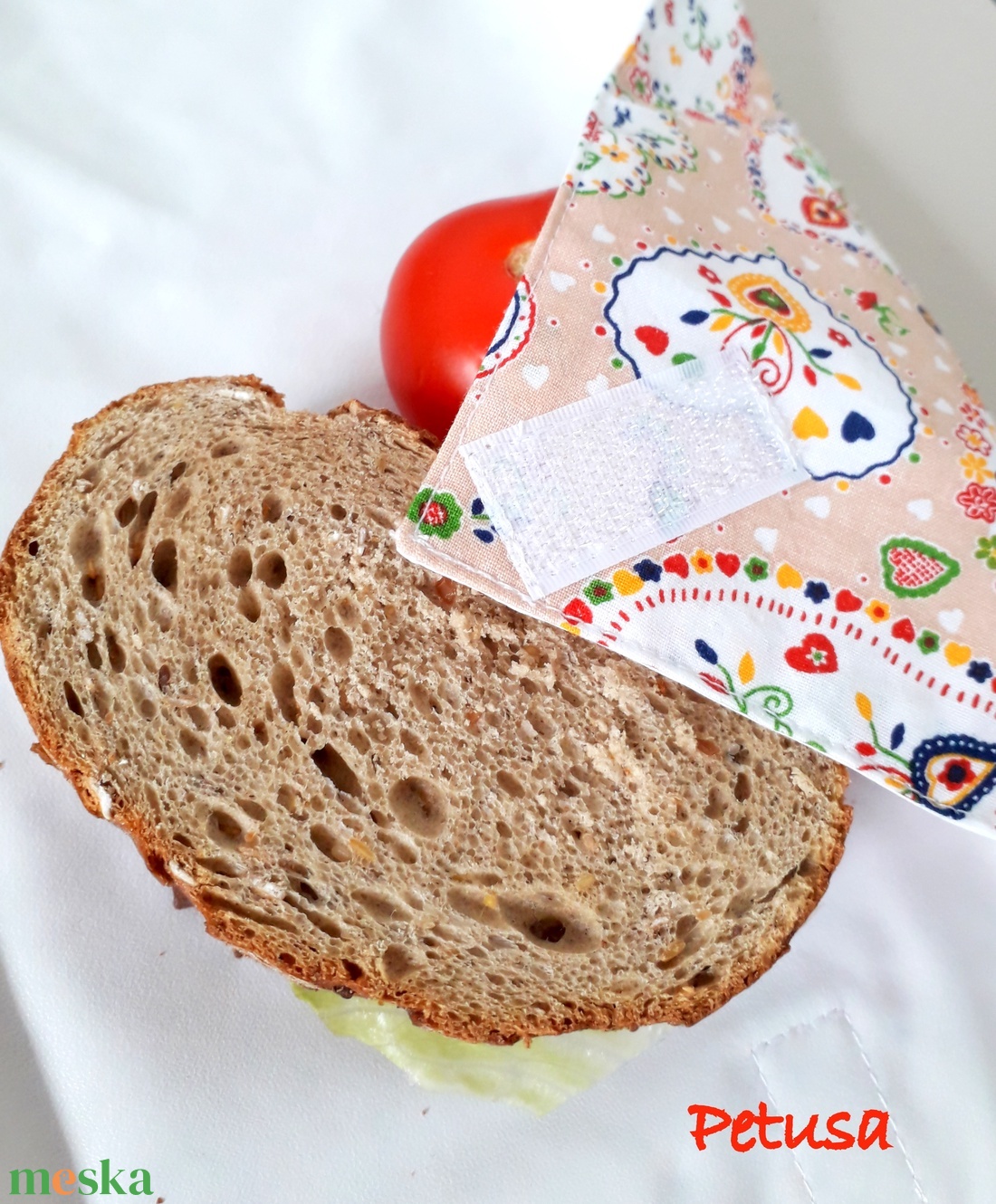 Vízhatlan újra szalvéta, szendvics csomagoló, Sandwich Lunch wrap mézeskalács - táska & tok - uzsonna- & ebéd tartó - szendvics csomagoló - Meska.hu